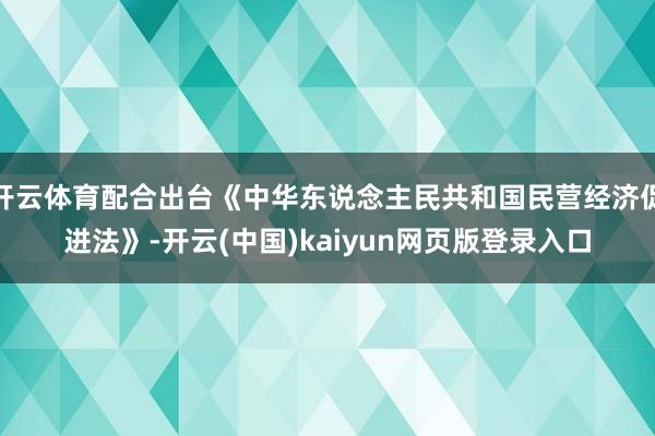 开云体育配合出台《中华东说念主民共和国民营经济促进法》-开云(中国)kaiyun网页版登录入口